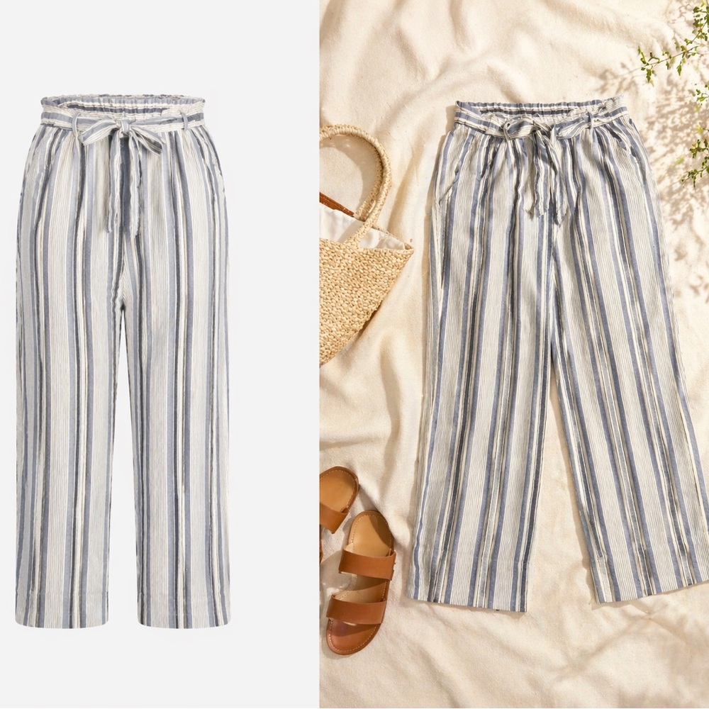 JOLT Linen Blend Pants Women’s Size M Wide Leg Lightweight Casual Beachy Summer